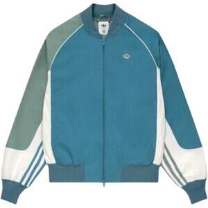 adidas x CLOT Edison Chen Blue Green White Striped Collegiate Jacket size XS
